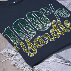 100% jamaican rhinestone tshirt