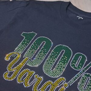 100% jamaican rhinestone tshirt